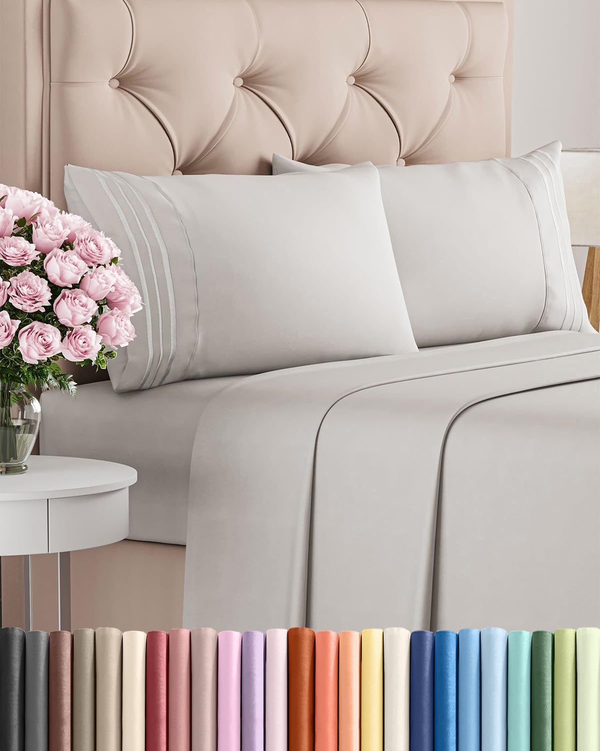 Queen Size 4 Piece Sheet Set - Comfy Breathable & Cooling Bed Sheets Set - Hotel Luxury Bedding for Women, Men, Kids, Teens, Boys & Girls - Deep Pockets, Ultra-Soft, Wrinkle Free - Oeko-Tex - White