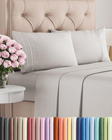 Queen Size 4 Piece Sheet Set - Comfy Breathable & Cooling Bed Sheets Set - Hotel Luxury Bedding for Women, Men, Kids, Teens, Boys & Girls - Deep Pockets, Ultra-Soft, Wrinkle Free - Oeko-Tex - White