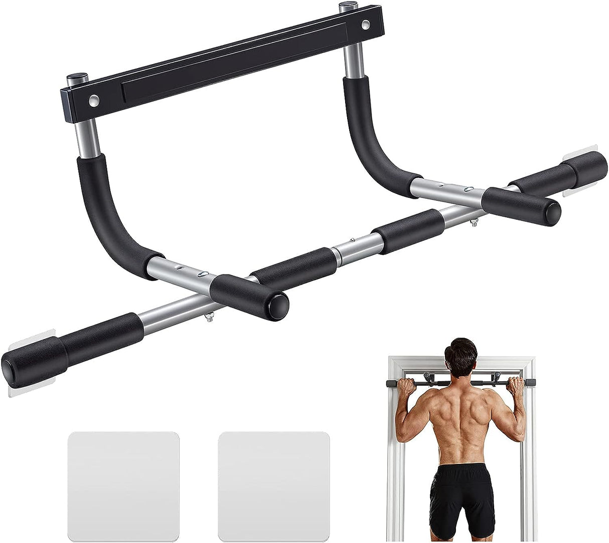 Ally Peaks Pull up Bar for Doorway | Thickened Steel Max Limit 440 Lbs Upper Body Fitness Workout Bar| Multi-Grip Strength for Doorway | Indoor Chin-Up Bar Fitness Trainer for Home Gym Portable