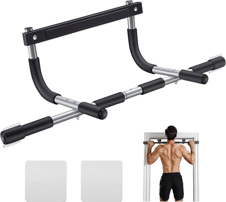 Ally Peaks Pull up Bar for Doorway | Thickened Steel Max Limit 440 Lbs Upper Body Fitness Workout Bar| Multi-Grip Strength for Doorway | Indoor Chin-Up Bar Fitness Trainer for Home Gym Portable