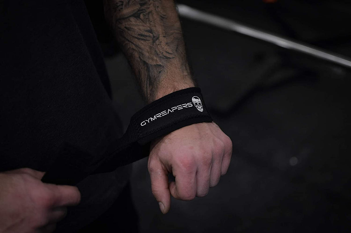 Gymreapers Lifting Wrist Straps for Weightlifting, Bodybuilding, Powerlifting, Strength Training, & Deadlifts - Padded Neoprene with 18 Inch Cotton