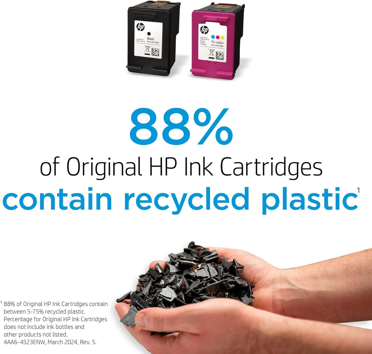 HP 64 Black & Tri-Color Ink Cartridges Printers (Combo Pack) | Works with Printer Series: Inspire 7950E; Envy Photo 6200, 7100, 7800; Tango | Eligible for Instant Ink | X4D92AN