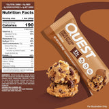 Quest Nutrition Dipped Chocolate Chip Cookie Dough Protein Bars, 18G Protein, 3G Net Carbs, Gluten Free, 1.76 Oz, 12 Count