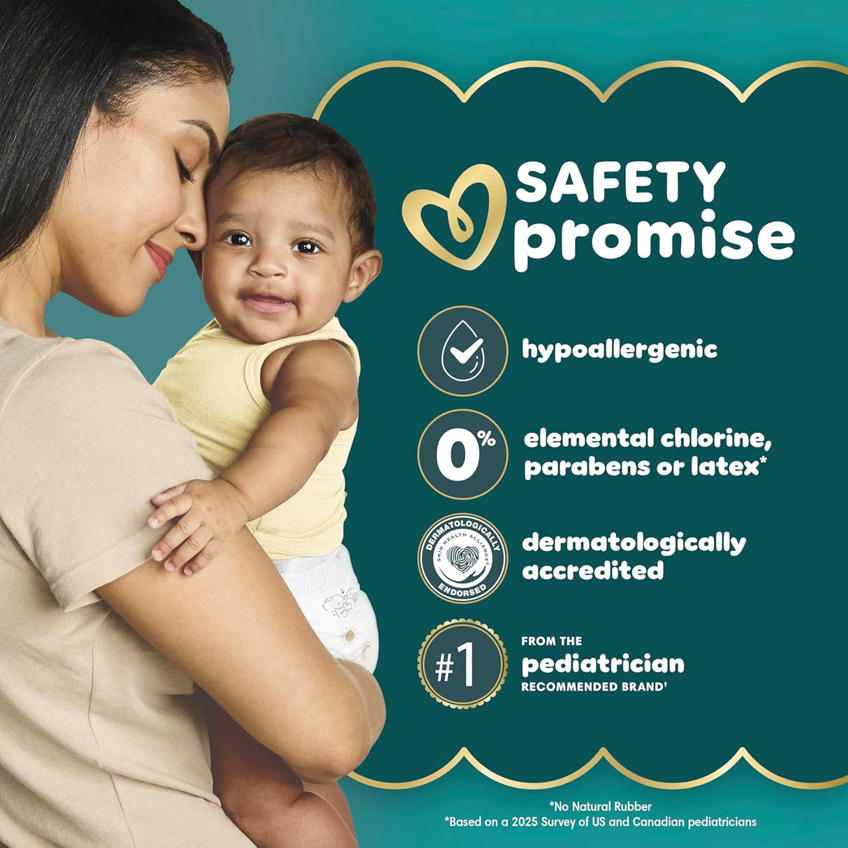 Pampers Swaddlers Diapers, Size 4 (15-34 Lbs), 150 Count, Absorbent, Keeps Baby Dry and Comfortable, Skin Safe Disposable Baby Diaper (Packaging May Vary)