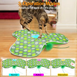 Umosis Interactive Cat Toys Rechargeable,Moving Concealed Feathers,Real Mouse Squeaky,Touch Activated Cat Kitten Toy Exercise Toys for Indoor Bored Adult Cats