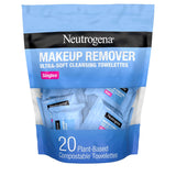 Neutrogena Makeup Remover Wipes, Daily Single Face Cleansing Towelettes, Makeup Removing Cleansing Wipes Removes Dirt & Oil, Alcohol-Free Face Towelettes, 20 Ct