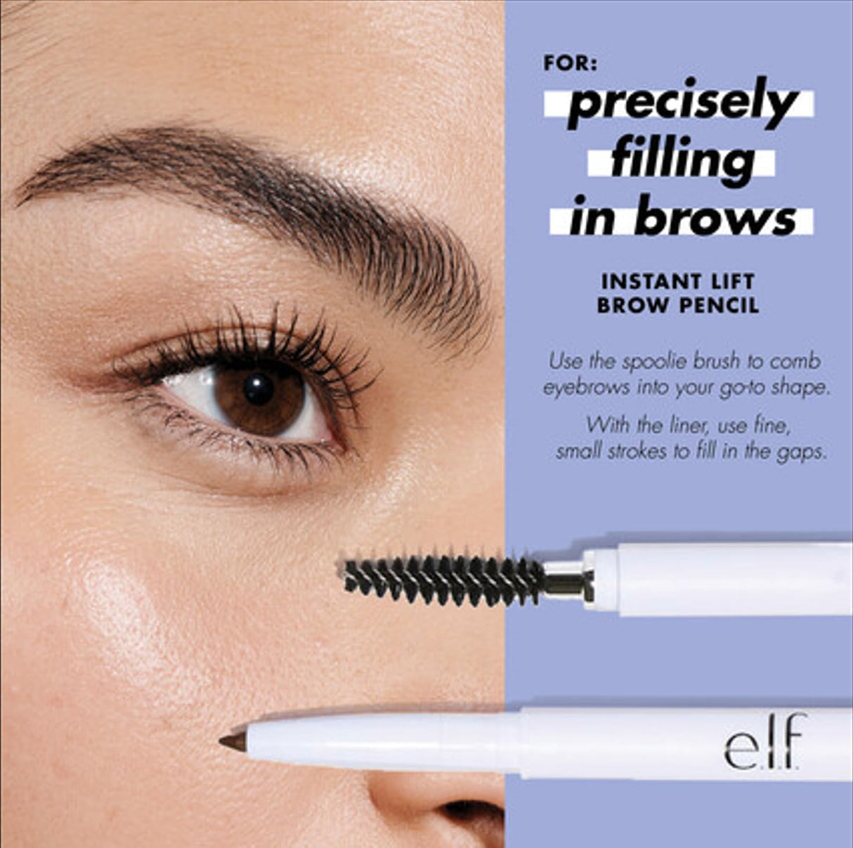 E.L.F. Instant Lift Brow Pencil, Dual-Sided, Precise, Fine Tip, Shapes, Defines, Fills Brows, Contours, Combs, Tames, Blonde, 0.006 Oz