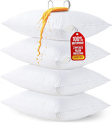 Set of 4 Pillow Protectors with Zipper Standard Size, Bed Bug and Dust Mite Proof Pillow Covers, Ultra Soft Pillow Encasements, Moisture Wicking and Waterproof Pillow Cases by Utopia Bedding (White)