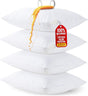 Set of 4 Pillow Protectors with Zipper Standard Size, Bed Bug and Dust Mite Proof Pillow Covers, Ultra Soft Pillow Encasements, Moisture Wicking and Waterproof Pillow Cases by Utopia Bedding (White)