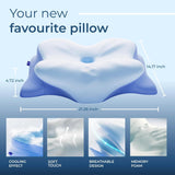 Derila Ergo Cervical Neck Pillow for Sleeping Pillow Contour Memory Foam Pillows for Back, Side Sleeper Pillows 21.25 X 14.17 X 4.72 Inches