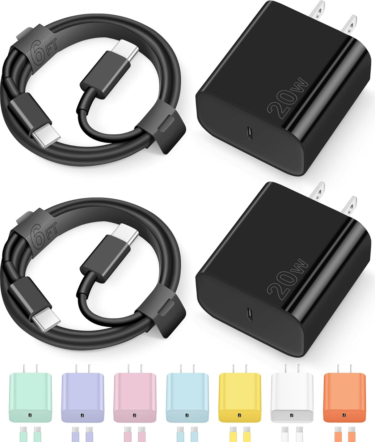 Iphone 17 16 15 Charger Fast Charging Type C Chargers USB C Charger Block Iphone 17 16 15 Air Pro Max Chargers with 6FT Cable for Iphone 17/17 Plus/17 Pro Max/16/16 Plus/16 Pro Max/15 Pro Max/Ipad Pro