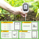 YAMRON 4-In-1 Soil Moisture Meter, Digital Plant Temperature/Soil Moisture Test & PH Meter/Sunlight Intensity, Backlight LCD Display for Gardening, Farming and Outdoor Plants