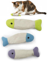 Smartykat (3 Count) Fish Flop Crinkle Catnip Cat Toys - Multi Color, 3 Count