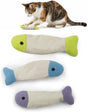Smartykat (3 Count) Fish Flop Crinkle Catnip Cat Toys - Multi Color, 3 Count