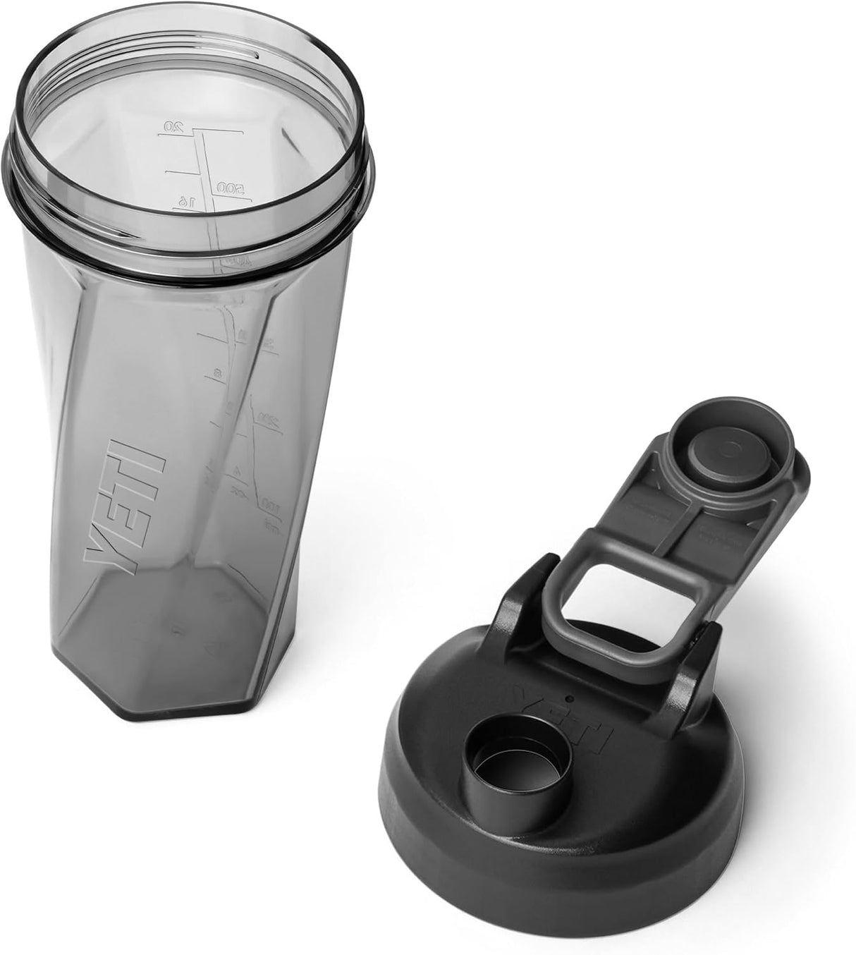 YETI Yonder Helimix Vortex Blender Shaker Bottle Holds up to 27Oz | No Blending Ball or Whisk | USA Made | Portable Pre Workout Whey Protein Drink Shaker Cup | Dishwasher Safe, Clear