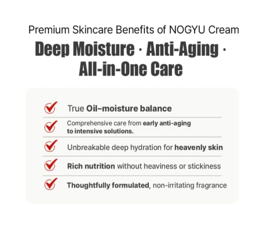 Nogyu Skin Rebirth Cream 50 Ml / 1.76 Oz – Korean Facial Moisturizer, Hydrating Face Cream