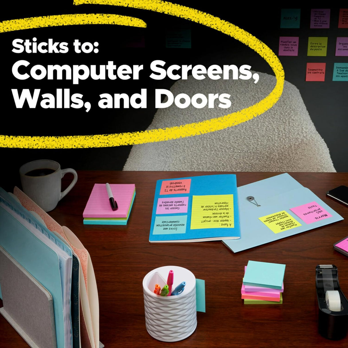 Post-It Super Sticky Notes, 24 Sticky Note Pads, 3 X 3 In., School Supplies, Office Products, 2X the Sticking Power, Supernova Neons Collection