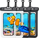 Hiearcool Waterproof Phone Pouch, Universal Case Compatible for Iphone 17 16 15 14 13 Pro Max plus up to 8.9", IPX8 Beach Travel Essentials-Black-2 Pack