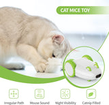 PETGEEK Automatic Cat Mouse Toys Interactive Cat Toys for Indoor Cats, Smart Sensing Moving Electric Cat Toys with Catnip Wand, USB Rechargeable Remote Control Squeaky Mouse Cat Toy, 3 Catnip Tails