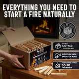 50Lb Fatwood Fire Starter Sticks | 100% Natural Fire Starters for Fire Pit, Wood Stoves, Fireplaces & Bonfire | Easy Start W/Just 2 Sticks Burns in All Weather Conditions by Billy Buckskin (50Lb Box)
