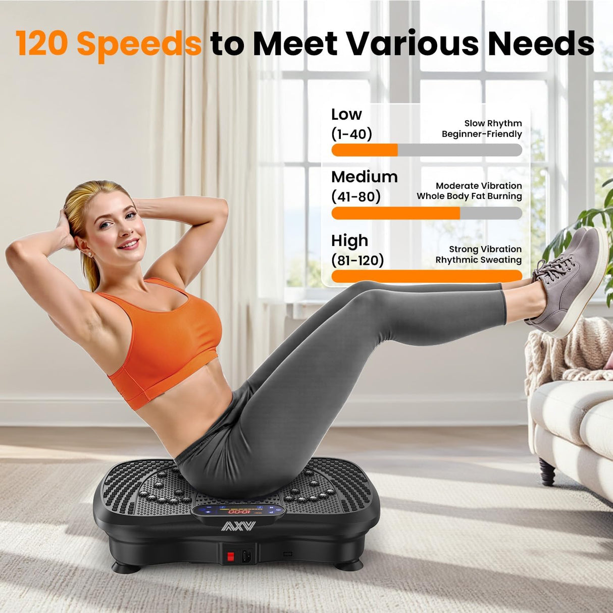 AXV Vibration Plate Fitness Platform Exercise Machine Vibrating Shaking Full Body Shaker Workout Vibrate Stand Shake Board Sport for Weight Loss Fat Burner for Gym Home Office