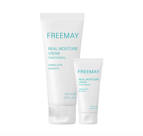 Freemay Real Moisture Cream Set (100Ml + 30Ml), Korean Face Moisturizer for Hydration & Soothing, Vegan, Lightweight, Sensitive Skin Friendly