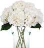 Kimura'S Cabin 6Pcs White Hydrangea Artificial Flowers Silk Fake Hydrangeas Faux Hydrangea Flowers with Stems for Wedding Bouquets Arrangement Home Table Centerpieces Baby Shower Party Decoration