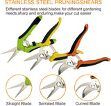 Pruning Shears, 4 Pack Garden Shears with Gardening Gloves, Clippers Handheld, Stainless Steel Garden Snips, Lengnoyp Pruners for Gardening