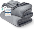 Bedsure Gentlesoft Fleece Bed Blankets Queen Size Grey - Soft Warm Spring Blanket Lightweight Cozy Anti-Static Microfiber, Room Home Decor Gifts for Women and Men, 90X90 Inches