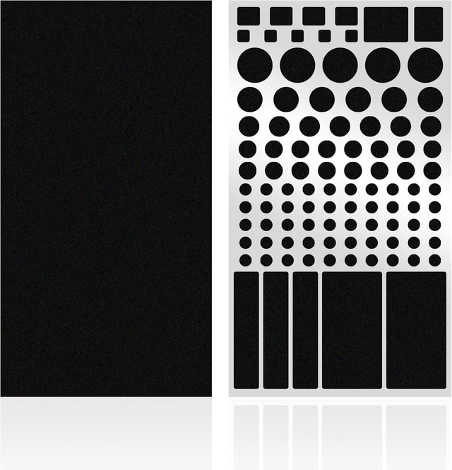 FLANCCI LED Light Blocking Stickers, Light Dimming Filters, (2 Sheets) Dimming Sheets for Routers, LED Covers Blackout, Dimming 50% ~ 80% of LED Lights, (2Sheets = 1 Cut Out + 1 Uncut)