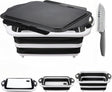 Collapsible BBQ Prep Tub with Lid, Foldable Camping Sink with Colander, Cutting Board, Dish Basin for Kitchen, Bowl, Vegetable and Fruit, Storage Basket for Picnic-Black