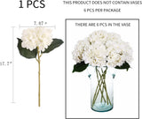 Kimura'S Cabin 6Pcs White Hydrangea Artificial Flowers Silk Fake Hydrangeas Faux Hydrangea Flowers with Stems for Wedding Bouquets Arrangement Home Table Centerpieces Baby Shower Party Decoration