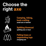Fiskars X24 Universal Axe 24", Forged Steel Blade for Felling Trees & All-Purpose Chopping, Shock-Absorbing Fibercomp Handle & Low-Friction Coating for Clean Cuts in Fresh Resinous Wood