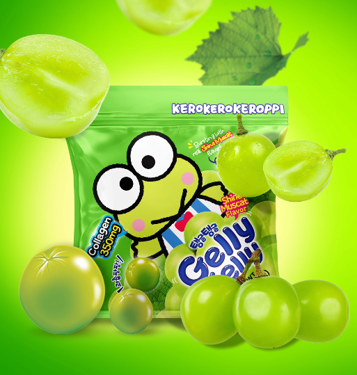 Gelly Jelly Kerokerokeroppi Shine Muscat Flavor Collagen Jelly Snack 40g