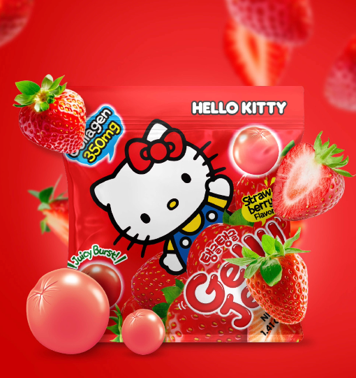 Gelly Jelly Hello Kitty Strawberry Flavor Collagen Jelly Snack 40g