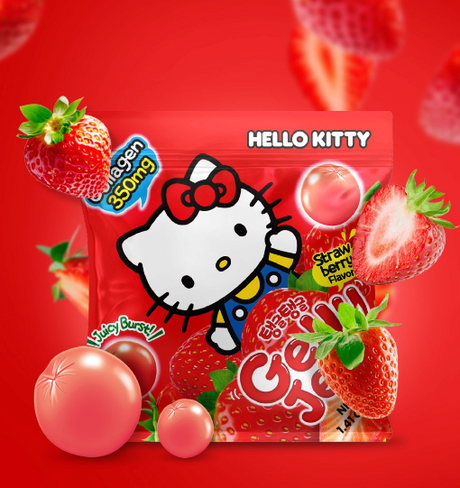 Gelly Jelly Hello Kitty Strawberry Flavor Collagen Jelly Snack 40g