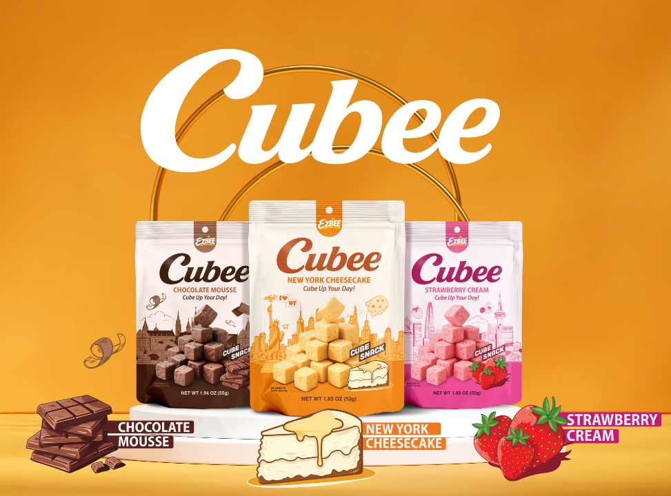 CUBEE Chocolate Mousse Soft Cube Snack - Rich Cocoa Flavor 1.83oz (52g)