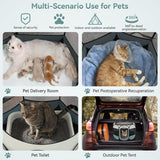 Siedihit Dog Cat Playpen, Puppy Pet Playpen Indoor for Small Dog Crate Tent Cage Outdoor, Portable Pop up Dogs Enclosure Kennel with Carrying Case for Dogs/Cats/Rabbits(Grey, Small