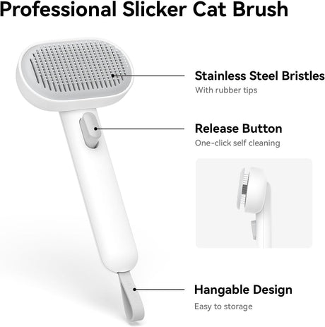 Aumuca Cat Brush for Shedding, Cat Brushes for Indoor Cats, Cat Brush for Long or Short Haired Cats, Cat Grooming Brush Cat Comb for Kitten Rabbit Massage Removes Loose Fur