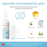 Pet Steam Brush for Dog & Cat - 3-In-1 Steam Grooming Brush for Shedding & Hair Removal - Self Cleaning Spray Comb with Mist for Long Haired Pets - Includes 1*Waterless Shampoo, Blue.