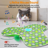 Umosis Interactive Cat Toys Rechargeable,Moving Concealed Feathers,Real Mouse Squeaky,Touch Activated Cat Kitten Toy Exercise Toys for Indoor Bored Adult Cats