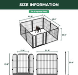 FXW Rollick Unleashed Dog Playpen for Indoor, Yard, RV Camping, 24 Inch 8 Panels for Small and Puppy Dogs, Black│Patented