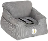 Dog Car Seat for Small Dogs,Fully Detachable and Washable Puppy Dog Booster Seats with Storage Pockets and Clip-On Safety Leash,Non-Slip Base Dog Bed Dual-Use for Car and Home (Black)
