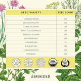 Sereniseed Certified Organic Herb Seeds (20-Pack) – Non GMO, Heirloom – Seed Starting Video