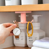 2PCS under Cabinet Hooks, 360 °Rotation Kitchen Hooks for Utensils,Storage Shelf Rv Must Haves,Nail Free Adhesive Kitchen Utensils Hanging Hooks for Kitchen Utensils/Tools/Towel/Knife (Black)