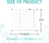 Regalo Safety 29-38.5" Baby Gate for Doorways & Bottom of Stairs, Pressure Mounted Baby Gate with Door for Babies, Toddlers & Pets, Tested & Safe for 30 Years, American Designed, American Owned, White