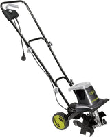 Sun Joe Electric Garden Tiller and Cultivator with 3 Position Height Adjustment Maximum 12-Inch Cultivating Width and 8 Amp Motor, TJ602E