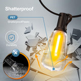 MGVIH Outdoor String Led Patio Lights: 65Ft 20M outside Waterproof Light with Remote Dimmable ST38 Shatterproof Bulb Connectable Hanging Outdoor Electric Lighting for Backyard Yard Gazebo Porch Party