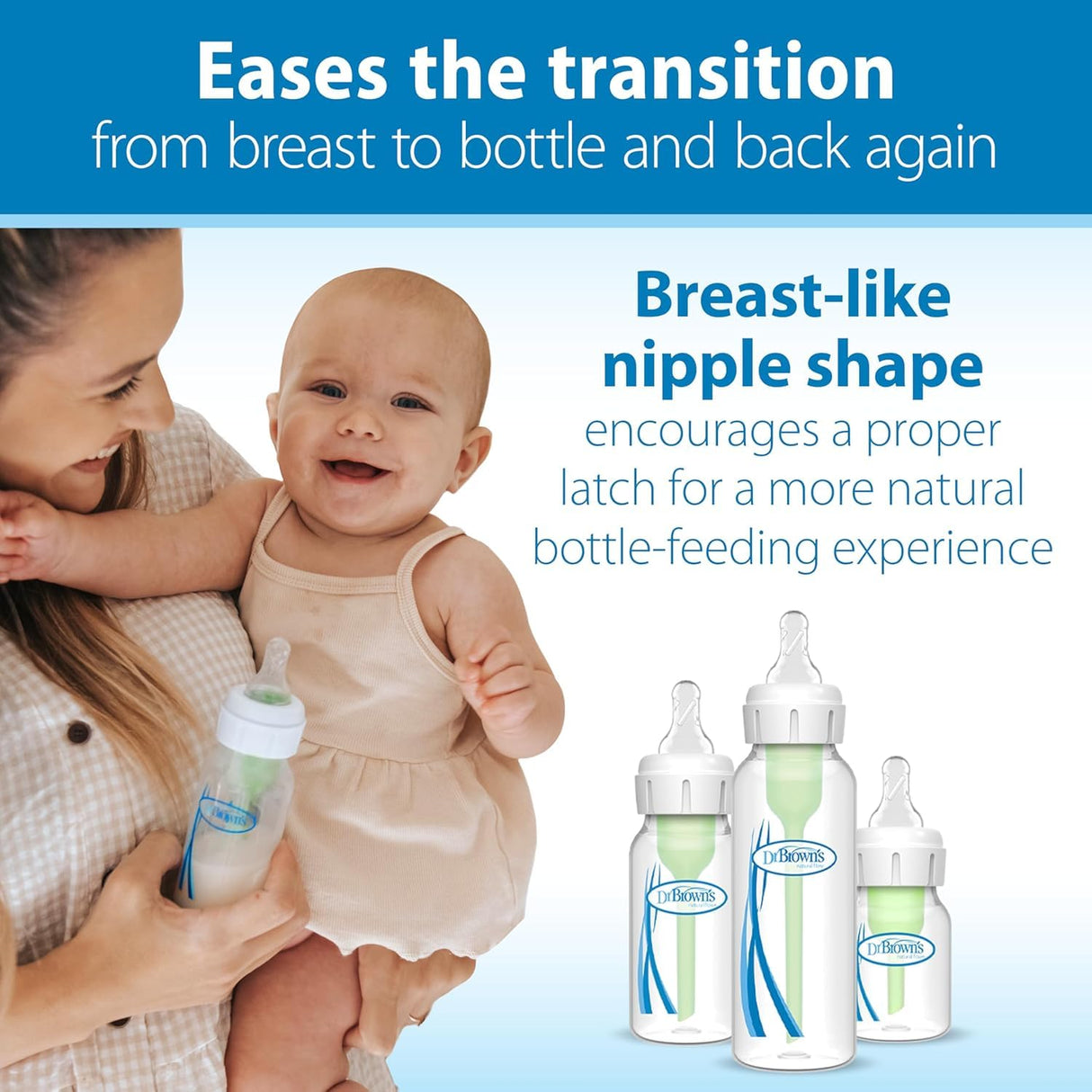 Dr. Brown’S Natural Flow Level 2 Narrow Baby Bottle Silicone Nipple, Medium Flow, 3M+, 100% Silicone Bottle Nipple, 6 Count