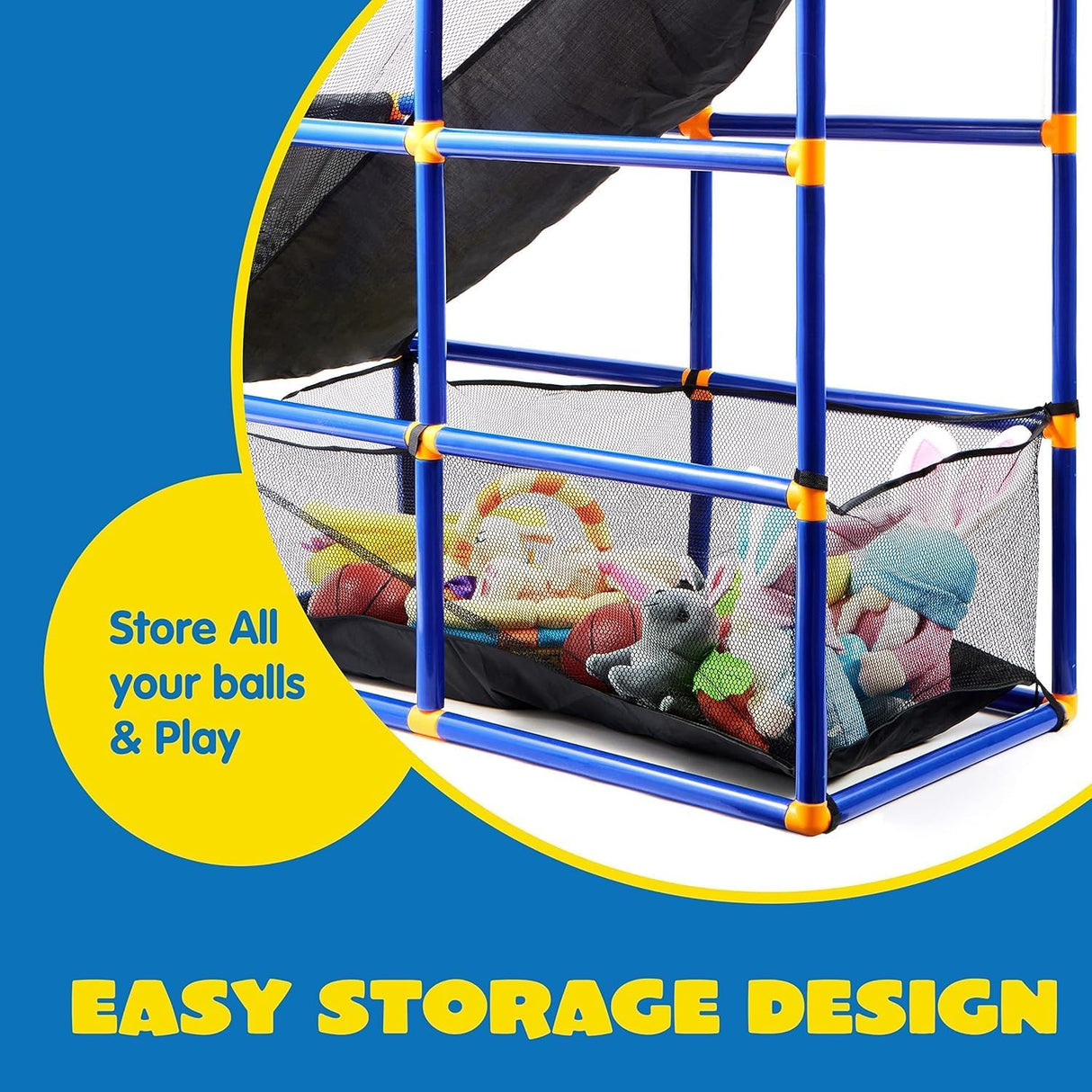 JOYIN Arcade Basketball Game Set with 4 Balls and Hoop for Kids 3 to 12 Years Old Indoor Outdoor Sport Play - Easy Set up - Air Pump Included - Ideal for Competition